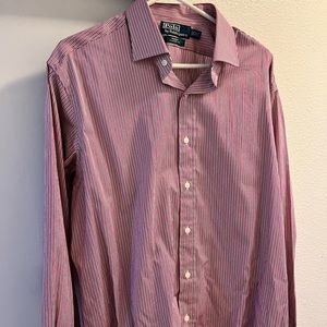 Ralph Lauren polo shirt. Red white green button shirt.